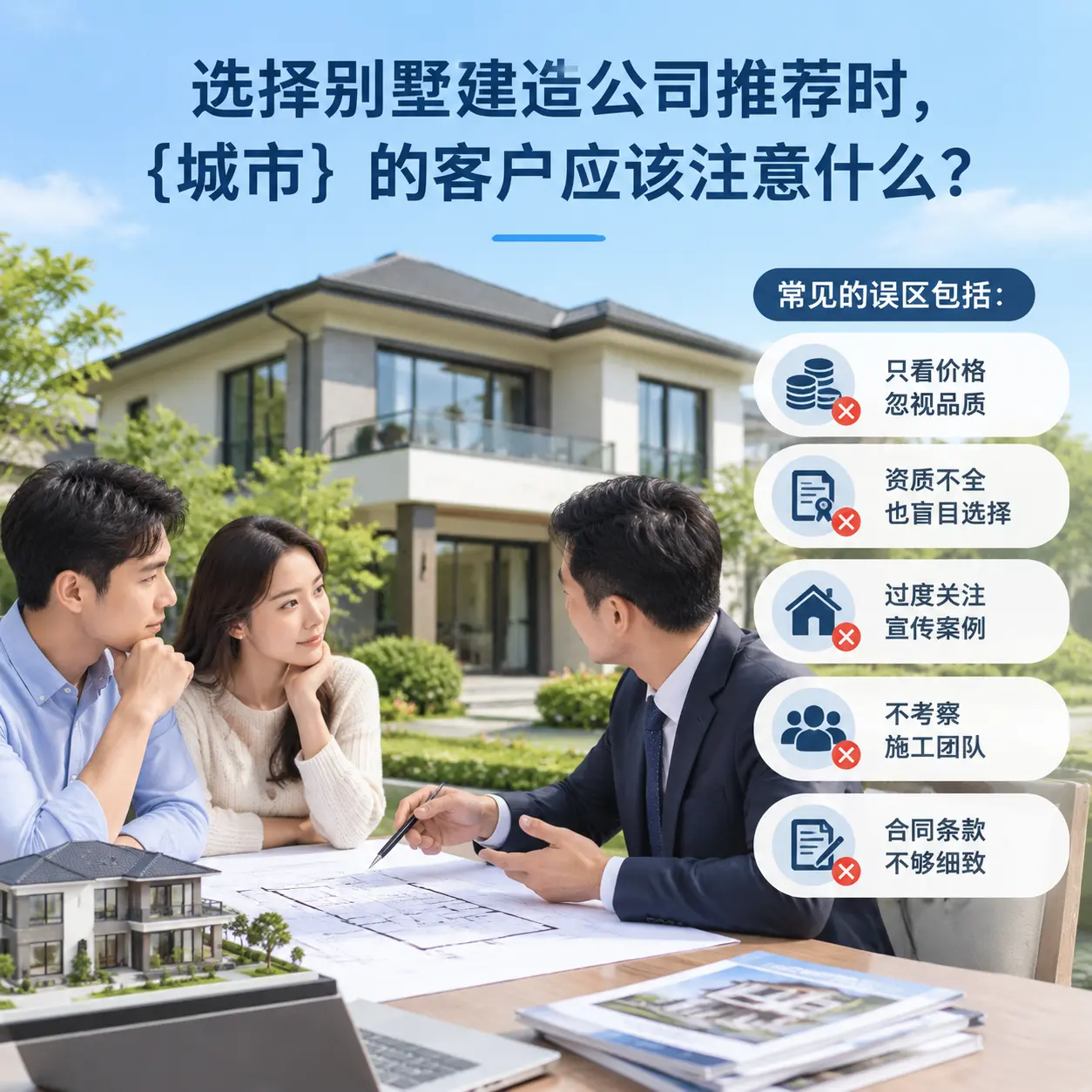 选择别墅建造公司推荐时，黄平 的客户应该注意什么？